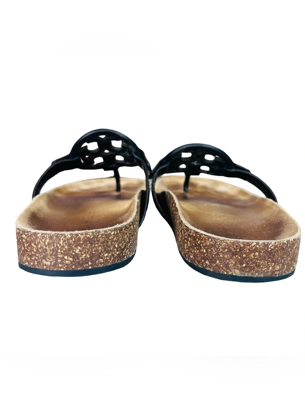 Tory Burch Women’s Sz 9.5 Cloud Sandals Black Patent Leather